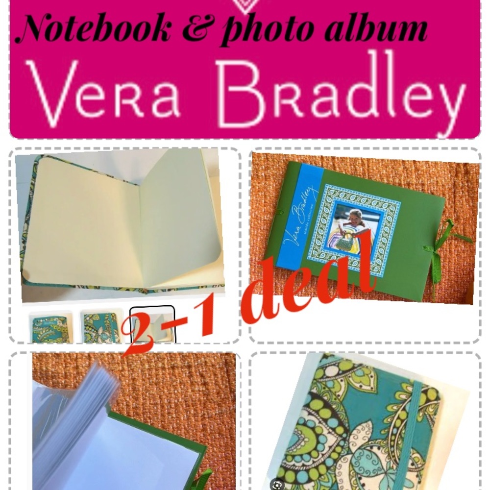 2-1 vera bradley seaside collection photo album & Peacock Pocket Papers